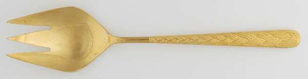 Gold Alexia (Gold Electroplate) Medium Solid Cold Meat Serving Fork