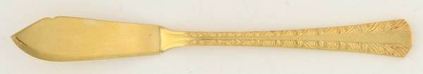 Gold Hammered Rose (Gold Electroplate) Flat Handle Master Butter Knife