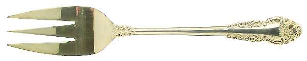 Karen (Gold Electroplate) Medium Solid Cold Meat Serving Fork