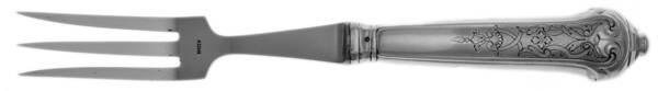 Elysee (Sterling, Monograms) Small Steak Carving Fork with Stainless Prongs