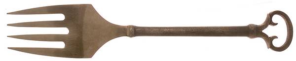 Keys (Cast Bronze) Large Solid Cold Meat Serving Fork