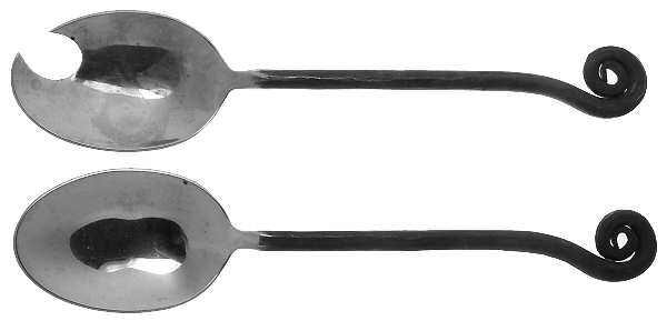 Fiddlehead (Stainless) Solid Oversized Serving Salad Set