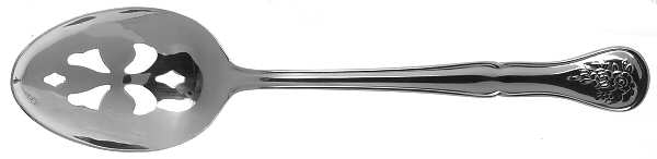 Tea Rose (Stainless) Pierced Tablespoon (Serving Spoon) by Pfaltzgraff