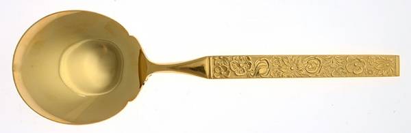 Florentine-Gold (Gold Electroplate) Solid Smooth Casserole Spoon