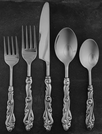 Wave (Pewter) 5 Piece Place Setting