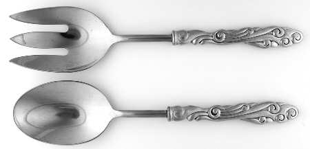 Wave (Pewter) 2 Pc Salad Set with Stainless Bowl