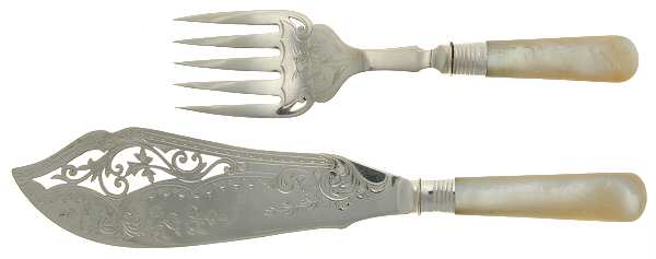 Flatware (Plated Bolster) Hollow Handle Fish Serving Set, Silverplate Blade