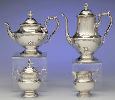 Georgian (Sterling, Hollowware) 4 Piece Tea Set (SCP, STP, SCR, SSU)