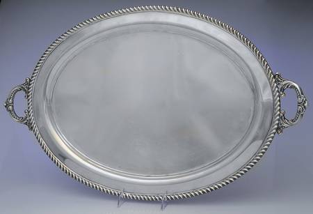 Georgian (Sterling, Hollowware) Large Waiter Tray
