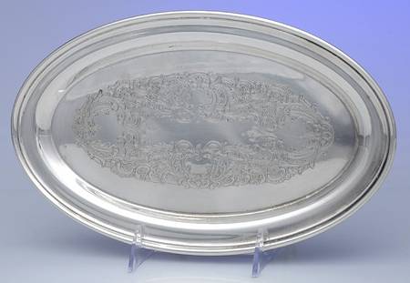 110 (Silverplate, Hollowware) Creamer, Open Sugar & Tray Set-Tray Only