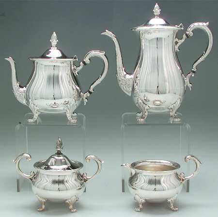 110 (Silverplate, Hollowware) (4 Piece) Silverplate Tea Set
