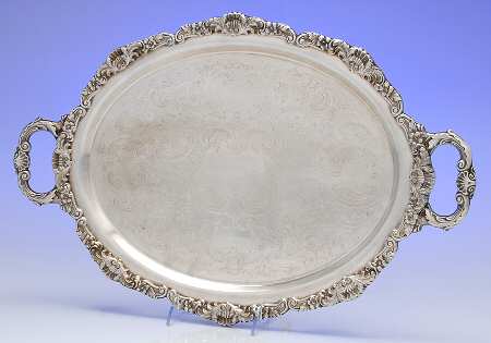 110 (Silverplate, Hollowware) Small Footed Waiter Tray