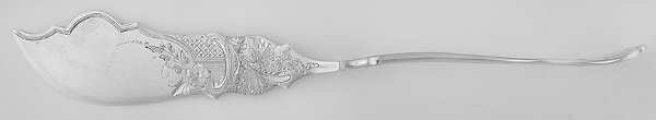 PKD2 (Sterling) Flat Twisted Handle Master Butter Knife Bright Cut