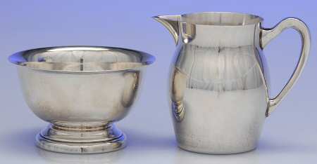 362 (Sterling, Hollowware) Mini Sterling Creamer and Open Sugar