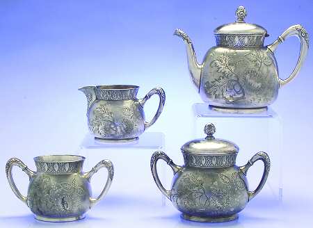 323 (Silverplate, Hollowware) (4 Piece) Silverplate Tea Set