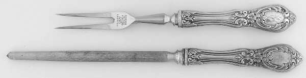 Old English (Sterling) 2pc Carving Set-Large Fork and Knife Sharpner