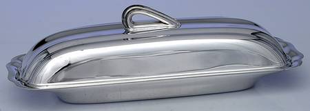 100 (Silverplate, Hollowware) 1/4 Pound Covered Butter & Liner