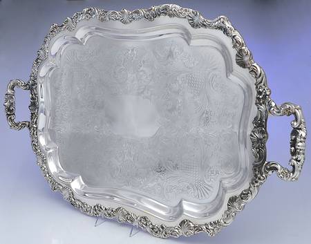100 (Silverplate, Hollowware) Plated Bread Tray with Handle