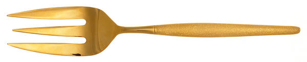 PTC7 (Gold Electroplate) Medium Solid Cold Meat Serving Fork