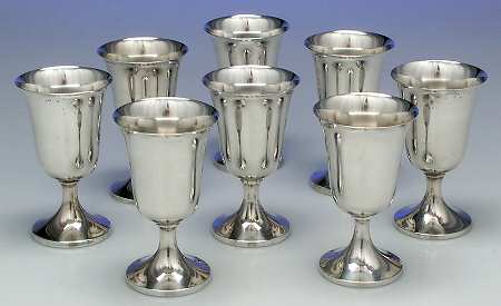 23 (Sterling, Hollowware) (Set of 8) Wine Goblet