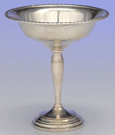PSC1 (Sterling, Hollowware) Weighted Round Compote (Height X Width)