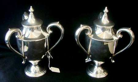 750 (Sterling, Hollowware) Sterling 3-Handled Loving Cup
