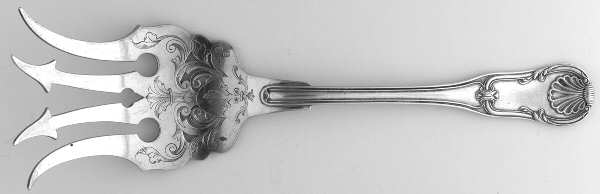 PUS6(Sterling) Large Solid Bright Fish Serving Fork
