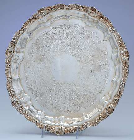 3208 (Silverplate, Hollowware) 14" Round Footed Tray