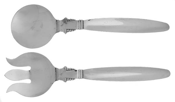 Silverplate Flatware (2 Pc) Solid Salad Set