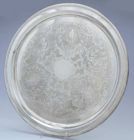 P585 (Silverplate, Hollowware) 20" Round Waiter Tray