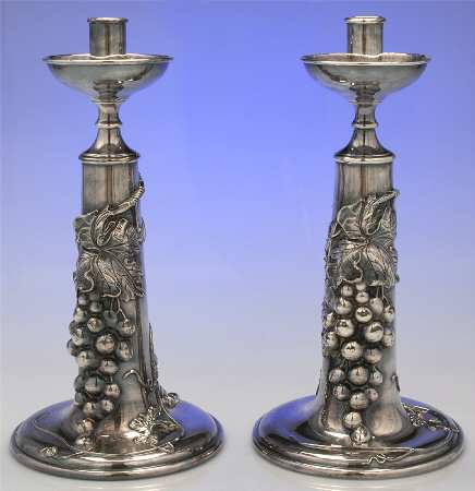 6195 (Silverplate, Hollowware) Pair of 12" Candlesticks