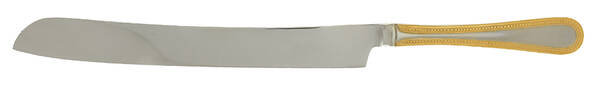 Gold Accent Pearl (Stainless) Wedding Cake Knife with Stainless Blade HC