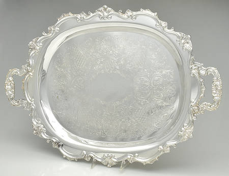 141 (Silverplate, Hollowware) Large Silverplate Waiter Tray
