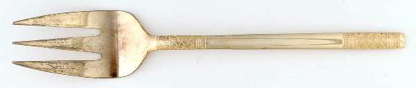 Rotunda (Gold Electroplate) Medium Solid Cold Meat Serving Fork