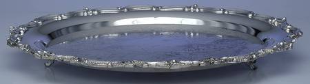 118 (Silverplate, Hollowware) 16" Footed Round Tray