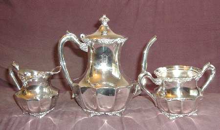9290 (Silverplate, Hollowware) (4 Piece) Silverplate Tea Set