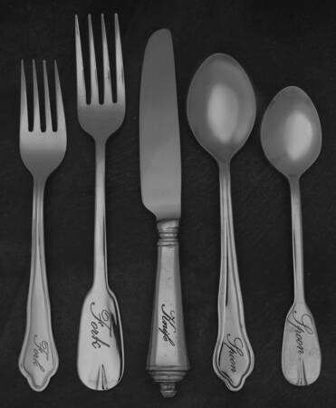 Antique Silver (Silverplate) 5 Piece Place Setting