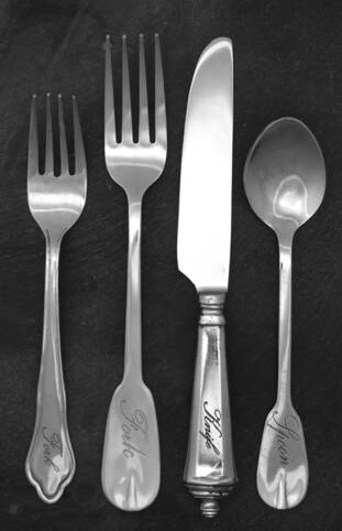 Antique Silver (Silverplate) 4 Piece Place Setting
