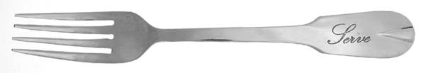 Antique Silver (Silverplate) Large Solid Cold Meat Serving Fork