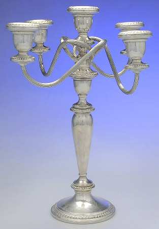 754 (Sterling, Hollowware) Weighted 5 Light Candelabra