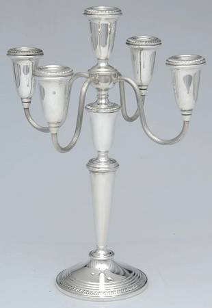754 (Sterling, Hollowware) Weighted 5 Light Candelabra