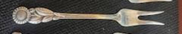 Floral Series (Silverplate) Short Handle Pickle/Olive Fork