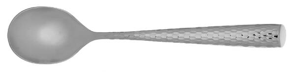 Shiny Hammered (Stainless) Round Bowl Soup Spoon (Cream Soup) HC