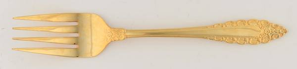 Medici (Gold Electroplate) Medium Solid Cold Meat Serving Fork