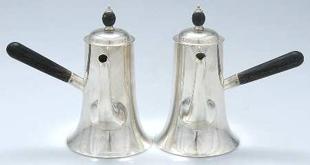 P1H (Sterling, Hollowware) Chocolate Pots - Set of 2