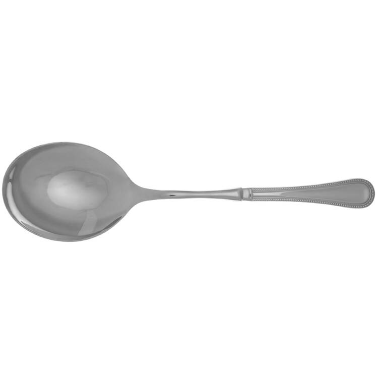 Adele Beaded (Stainless) Casserole Spoon with Smooth Stainless Bowl HC