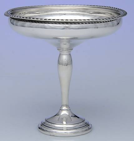 015 (Sterling, Hollowware) Weighted Round Compote (Height X Width)