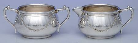 2718 (Silverplate, Hollowware) Creamer & Open Sugar Set