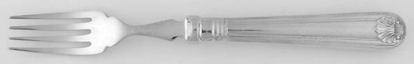 Fiddle Thread & Shell (Silverplate) Individual Hollow Fish Fork w/Silverplate Tines