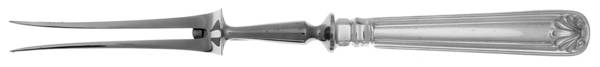 Fiddle Thread & Shell (Silverplate) Large Stainless-Prong Roast Carving Fork